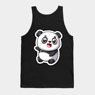 Exuberant Panda Buddy Sticker Tank Top